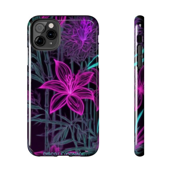IPhone, DISCO LEMONADE Neon, Flower, Sakura, Hot Pink, Tough Phone Case,DiscoLem - Picture 10 of 10